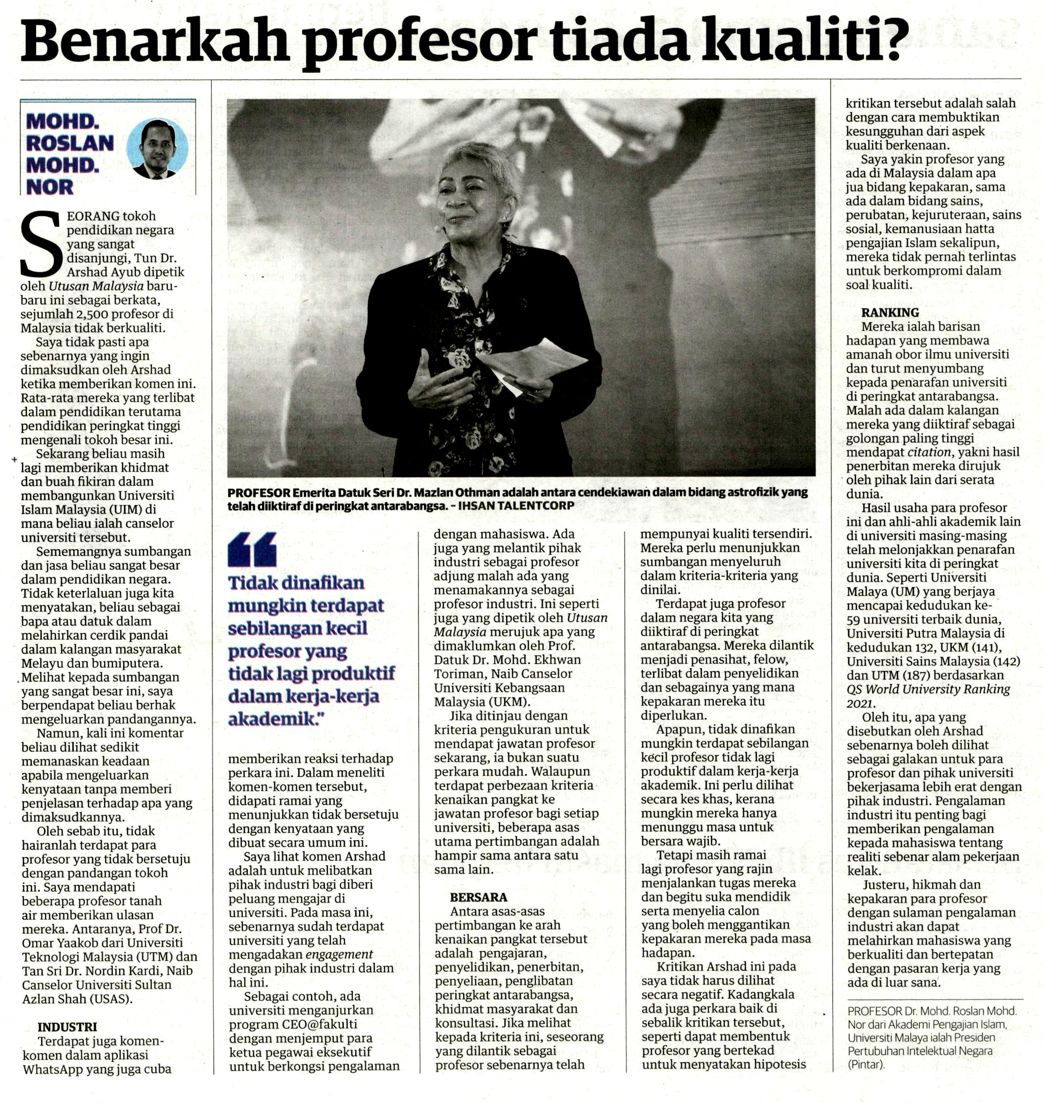 Benarkah Profesor Tiada Kualiti?