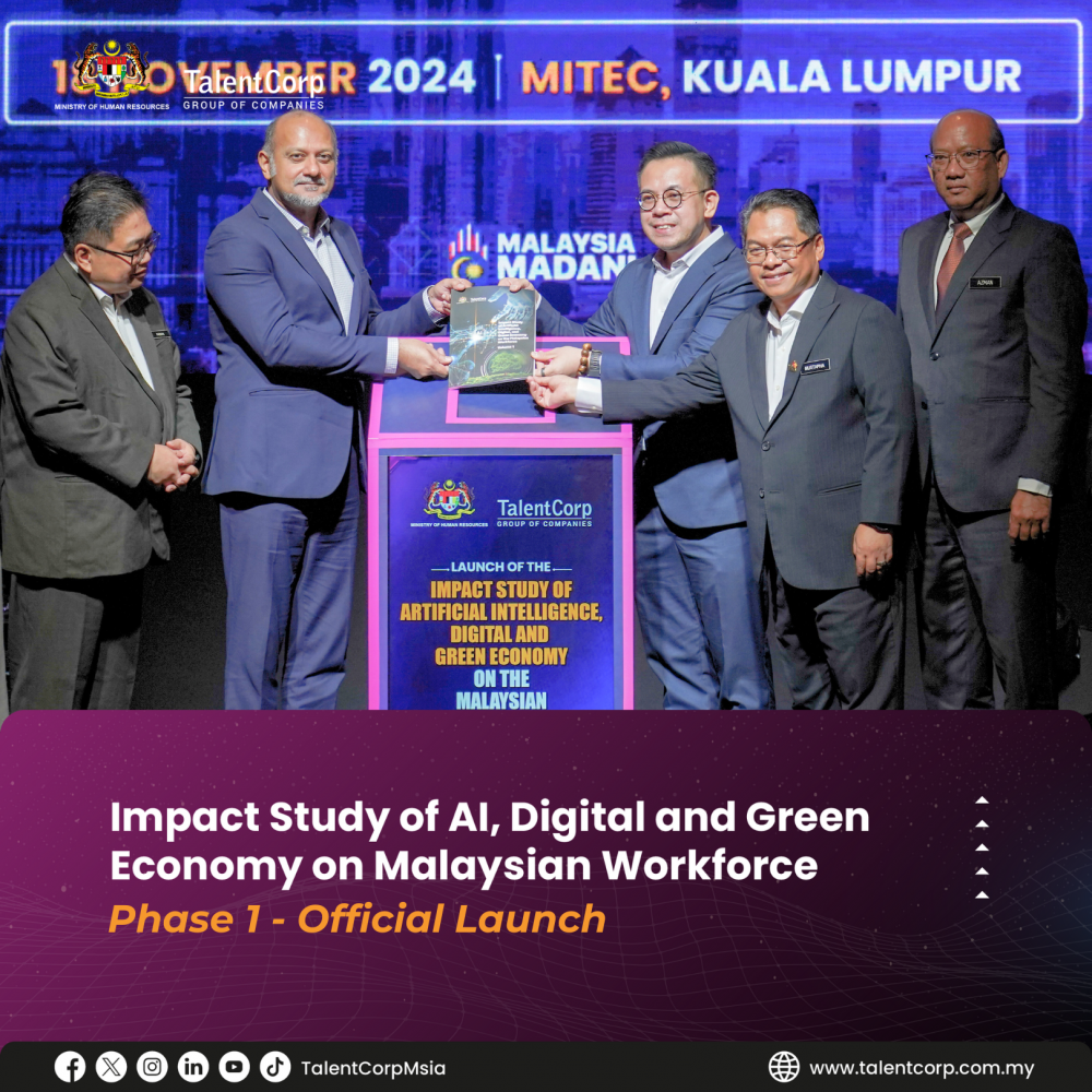 The launch of Impact Study on Artificial Intelligence (AI), Digital, and the Green Economy on the Malaysian Workforce - Phase 1